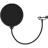 Tiger Pop Filter - Large Studio Microphone Wind Screen - with 360 Degree Flexible Gooseneck