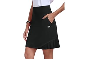 MoFiz Women's Pleated Tennis Skirt Golf Skort with Shorts Pockets High Waist Mini Athletic Skirts Workout Sport Work Casual Skorts