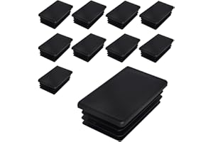 SKIR'CO Tappi rettangolari in plastica, 40 x 70 mm, tappi per tubi opachi, inserti per tubi rettangolari, tappi per pali di recinzione, colore nero RAL 9005, 10 pezzi