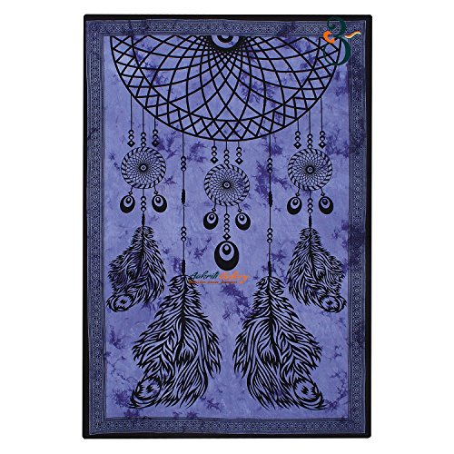 Tapestry Single Purple Dream Catcher Unique Wall Hanging Art Decor Mandala Tapestries Hippie Dorm 84X55 inches AAKRITI GALLERY