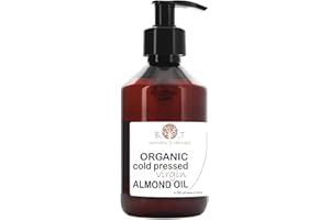 B.O.T COSMETIC & WELLNESS Organic Pure Cold Pressed Almond Oil Baby Oil Pregnancy Anti Stretch Marks Body Hair, Face Oil Ears Nails Oil Makeup Remover 250 ml 8.81 fl oz Perineal Massage Oil