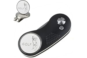 ‎KOFULL Kofull Golf Pitchgabel +Ball Marker+ hat Clip Switchblade Golf grün Reparaturgabel tragbar und klappbar,