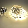 CoolBag LED Strip Lights Battery Powered, 5 Meters Battery LED Light with LED Light Battery Powered Flexible Ribbon Light,Cool Warming-5M / 16.4ft (Warm light)