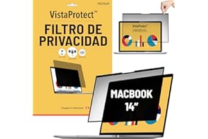 VistaProtect - Filtro de Privacidad Premium y Filtro Anti-Luz Azul. Protector de Pantalla Magnético. Compatible con Apple MacBook Pro 14 M1/M3/M4 (2021+)