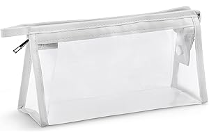 Soul Projekt Biały przezroczysty piórnik, torba podróżna do makijażu, przenośny piórnik z PCW, organizer dla studentów, egzaminów, biura, sztuki, przyborów szkolnych, kobiet, dziewcząt, chłopców,