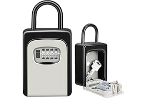 OLEKE Caja de Seguridad para Llaves Los Ganchos para Llaves Son Extraíbles Portátil Caja de Bloqueo para Llaves Impermeable para Colgar o Montar en la Pared para Casa Oficina Garaje