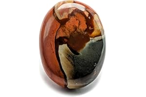 Jaspe Polychrome Pierre Naturelle, Cristal Thérapeutique de Lithothérapie, 100% Fait-Main dans l'Atelier Familial, Pierre Précieuse de Bien-être, Reiki et Chakra, Galet format Poche [Eusice]