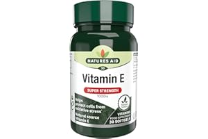 Natures Aid Vitamin E 1000iu - High Strength Natural Antioxidant - Supports Skin, Heart, Eyes, Immune Health & Cell Protection - Non-GMO, Gluten-Free - 30 Softgel Capsules