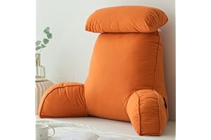 CLEMMO Almohada Lectura Cama,Cojín con Respaldo Apoyo Lumbar,con Brazos,Lavable,multifunción,Ideal para Trabajar,Leer o Jugar en la Cama/Sofá/Suelo