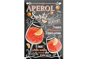 ‎SCHILDERKREIS24 schilderkreis24 Cocktail Recipe Magnet Alcohol Spirits Decoration Fridge Magnet Humour Gift Idea Birthday Christmas 9 x 6 cm (Aperol)