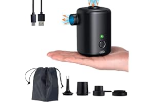 SUJAHHUJIQ Portable Air Pump, Mini Air Pump, 4000mAh Rechargeable Battery Air Pump for Children's Pools, Mini Airbed Pump with 4 Nozzles for Pool Floats Air Bed, Air Mattress, Swimming Ring