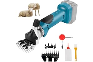 ROADTIME Ciseaux à mouton sans fil compatible avec Makita 18 V batterie, tondeuse électrique 550 W avec 2 lames et boîte en plastique, kit de soins du bétail pour moutons, chèvres, bovins (sans batterie)
