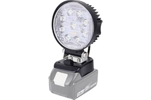 WITLIGHT led work light for Makita battery 18v with low voltage protection, Cordless floodlight Wide beam, 27W 2400 Lumen, Round (Battery and Charger Not included)