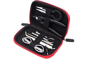 Ewolee Vaping Tools Kit, 9 Piezas Kit de Cigarrillo Electrónico Conjunto Herramientas, Kit Vapeo Pinzas de Cerámicas Destornillador Plantilla de Bobina para RDA RTA