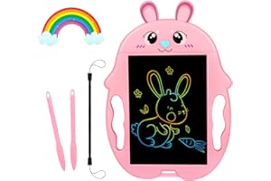 Mamowla Tavoletta Grafica LCD Scrittura 9 Pollici,Tablet da Scrittura a Schermo Colorato Coniglietto, Scrittura e Disegno Ripetuti, Regali di Ragazze e Ragazzi,Rosa