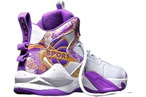Hixingo Chaussure de Basketball for Hommes, Hautes Sneakers Baskets Enfant Automne et Hiver, Mode Baskets de Basket-Ball de Style Graffiti, Basket-Ball Chaussures de Sport pour Jeunes 36-45 EU