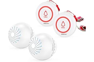 SINGCALL Drahtloses Übertragungssystem, 2 SOS Ruf Glocken 2 Empfänger, Privater Pflegepager