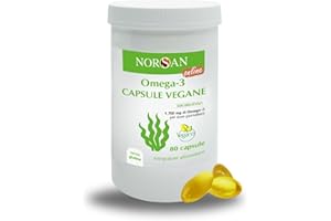 NORSAN Premium omega 3 vegan capsules 80 pièces / 1.700mg oméga 3 par dose journalière / omega3 végétalien avec 420 mg d'EPA & 840mg de DHA/vegan omega 3 issu de l'agriculture durable