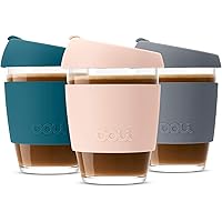 Doli Glas Kaffeebecher to go 340ml I spülmaschinengeeignet und dicht I Kaffee Tee nachhaltig unterwegs I Coffee to go…