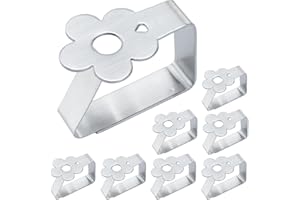 Kamiya Tovaglia Clip in Acciaio 8 Pezzi, Clip Fermatovaglia, Clip per Tovaglia in Acciaio Inox, per tavoli Fino a 3 cm di Spessore (Florid)