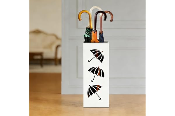 Umllpet paraplyhållare av metall, kvadratiskt paraplystativ, paraplystativ med modern metalldesign för paraplyer, promenadkäppar, packpapper vandringsstavar