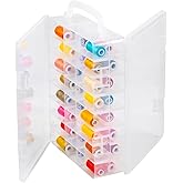 Himilucky Sewing Organiser Box, 46 Compartments Double Sided Portable ...
