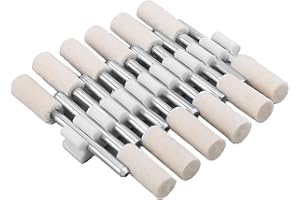 Utoolmart 6mm Wool Felt Mounted Points Cylindrical Polishing Bits Burrs Buffing Wheels 15 Pcs