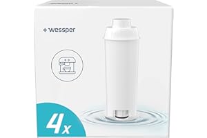 Wessper Cartouches Filtre à Eau Aqua Lunga Compatibles avec Machine à Café Automatique Delonghi DLSC002, SER3017 & 5513292811 – ECAM, ESAM, ETAM, SECAM – Lot de 4