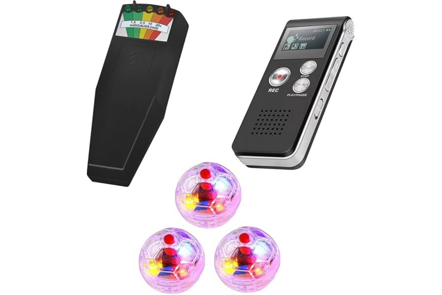 Ghost Hunting Equipment Bundle - EMF Meter Ghost Detector, 32GB Digital EVP Voice Recorder & Light-Up Motion Balls - Full Paranormal Investigation Detector Kit for Ghost Hunting