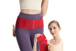 Paskyee Cintura sacroiliaca con 6 file aggiuntive di ganci e occhi, supporto per la parte bassa della schiena per uomini e donne, cintura pelvica (Régulier (tour de hanche 80-86cm))