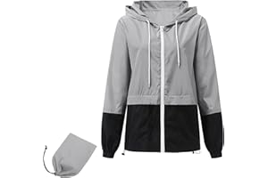 Durio Veste de pluie légère pour femme - Imperméable - Respirante - Pliable - Coupe-vent - Avec capuche - Veste softshell - Veste de cyclisme