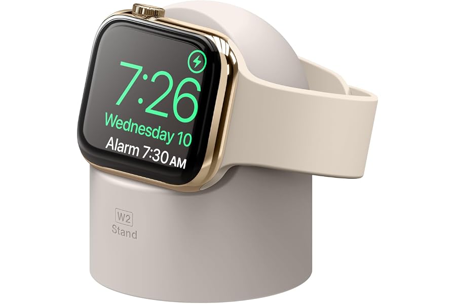 elago W2 Laddningsställ för Apple Watch-Serien | Ultra4/Ultra3/Ultra2/Ultra/12/11/10/9/8/7/6/5/4/3/2/1/SE3/SE2/SE1, 49/46/45/44/42/41/40/38 mm (Sten)