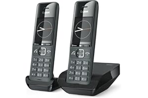 Gigaset Comfort 520 Duo - 2 Téléphones DECT sans Fil - Design élégant - qualité Audio supérieure - Blocage d'appels - Répertoire Jusqu’à 200 Contacts - Gris [Version française]