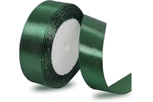 IMSOLDECOR Satinbands Dunkelgrün 20mm Breit, 23 Meters Geschenkband für Geschenkverpackungen, DIY-Basteleien, Blumensträuße, Nähprojekte, Schleifenherstellung, Geburtstags- und Hochzeitsdekorationen