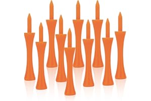 NIEITRK Lot de 100 tees de golf en plastique pour driver 70 mm – Tees de golf rose orange de qualité supérieure avec graduation, résistants aux intempéries, durables, pour raquettes longues et