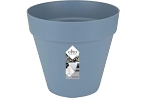 Elho Loft Urban okrągła doniczka 30 cm, do użytku na zewnątrz, Ø 28,5 x wys. 26,0 cm, niebieska/vintage niebieska