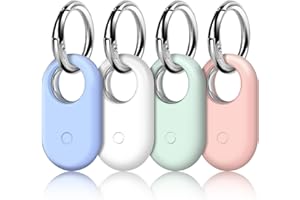 LETREEN Smarttag2 Case, 4 Pack Silicone Smart Tag 2 Cases with Silver Keychain, Protective Cases Cover for Samsung Galaxy Smart Tag 2