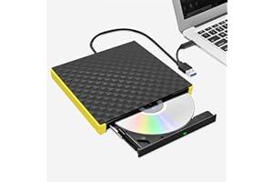 RUOVXWU Lettore CD DVD Esterno Portatile, Masterizzatore DVD Esterno, Lettore CD Esterno per Pc Desktop Tower, Disco Esterno Ultra Slim USB 3.0 Type-C, compatibile con Windows 11/10/8.1/7/XP, Linux
