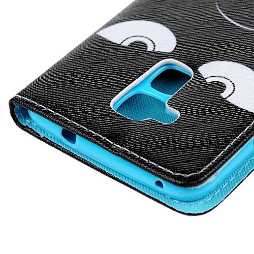 Badalink Huawei Honor 5c Hülle Schutzhülle PU Ledertasche Don’t Touch My Phone Muster Huawei Honor 7 Lite/Huawei GT3 Flip PU Leder Wallet Case Etui Schale mit Magnetverschluss Stand Halter Falten Standfunktion und Cardslots Kredit Karte Kartenfächer Schwarze Augen Cover Schale - 5