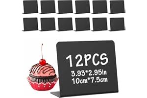 Mooshy 12 Pack Mini Chalkboard Signs Small Black Chalk Board Double Sided Mini Chalk Boards with Stands for Table Display Chalkboard Signs for Food Labels Party Table Decoration