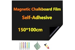 ‎JOMUSAGA JOMUSAGA Tafelfolie Magnetisch Selbstklebend, 150 x 100 cm Magnetfolie, Abwischbar Kreidefolie, Magnettafel Folie Kind Wand für Haus Büro Schule, mit Wasserbasierende Kreidemarkern& Magnete & Tuche