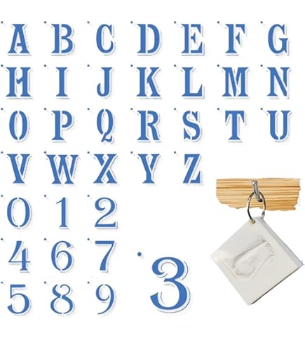 Set Stencil Lettere E Numeri - 42 Pezzi Riutilizzabili 5 Pollici - Foto 6