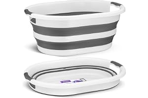 Idrese 40L Large Multi-Functional Collapsible Plastic Laundry Basket-Foldable Pop Up Storage Container, Pet Bathtub, Cat Bathtub Bathing Tub -Portable Washing Tub,BPA Free