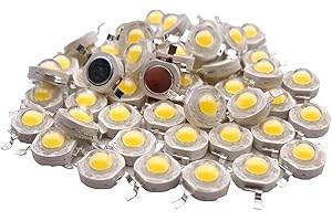 VRABOCRY 50 chip LED ad alta potenza, colore bianco naturale (4000 K-4500 K, 560 mA-700 mA. Connettore DC 3 V-3,4 V con 3 Watt). Super luminoso SMD COB emettitore componenti, diodo lampadina, perline,