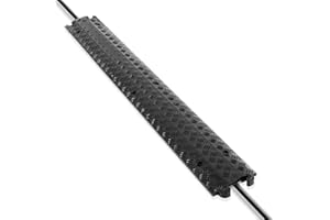 Pyle Kabelschutz im Aussenbereich, Boden Kabelkanal Schwarz – Kabelbrücke für den Boden geeignet, Kanalabdeckung aus Hartgummi, wasserdichte Kabelübergang für bis zu 5t, geeignet für PKWs & Fußgänger