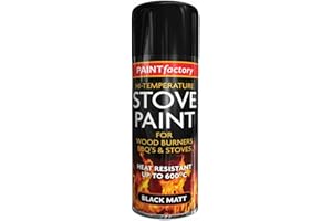 PAINT FACTORY High Temperature Heat Resistant Matt Black Spray Paint Stove 400ML BBQ'S (1)