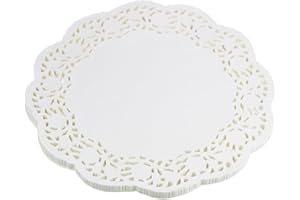 LJY 100 Pieces White Lace Round Paper Doilies Cake Packaging Pads Wedding Tableware Decoration (300mm)