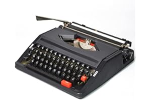 BITWIT Traditional Portable Manual Typewriter Machine,Vintage Classic Retro Old Typewriter for Writers, Sleek & Durable Typewriter Classic Word Processor with Twin Spool Black Red Ribbon (Color : A)