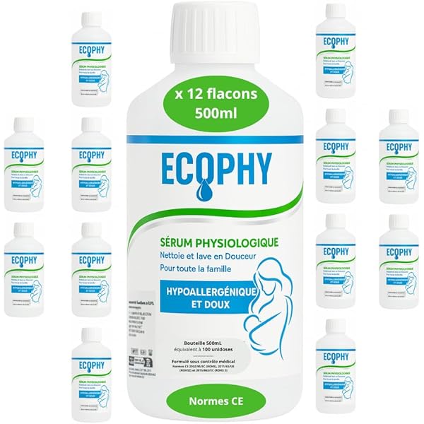 BABYLOU CARE | Siero Fisiologico Flacone 3x500 Ml | NaCl 0,9% | Prodotto In Francia | Lavaggio Delle Fosse Nasali | Igiene Del Naso | Per Irrigazione Esterna