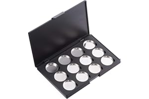 ‎ALLWON Allwon Leere magnetische Lidschatten-Make-up-Palette mit 12 Stück 26mm runden Metallpfannen